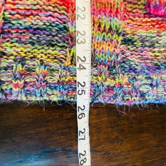 INKED & FADED Colorful Rainbow Colors V-Neck Sweater - Picture 11 of 11